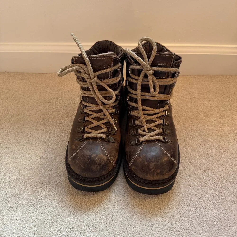 Vintage Steel TipBrown Lace-Up Hiking Boots from Aldo shoes. Womens 7.5 - Picture 2 of 5